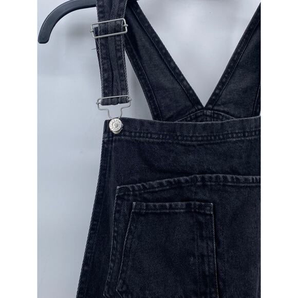 Women's Black Denim Overalls - Picture 4 of 11